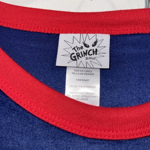 Grinch Pajamas NEW soft plush xxl polyester plaid Blue Green cozy winter set - Picture 3 of 5